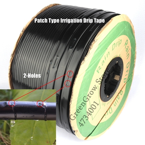 1000m/Roll 16*0.2mm 2-Holes Space10~20cm Patch Type Irrigation Drip Tape Greenhouse Farm Water Saving Irrigation Rain Drip Hose ► Photo 1/6