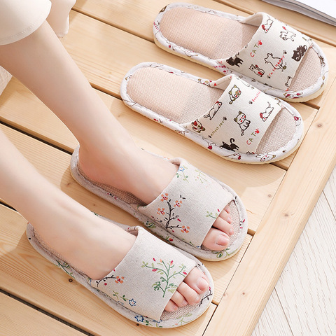 Non-slip Flax Slippers Hotel Slippers Wedding Shoes Slippers Home Loafer Foam Bottom Guest Slippers Shoes Flip Flop ► Photo 1/6