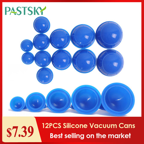 12PCS Silicone medical Vacuum Cans Massage Suction Cup Full Body Vacuum Massager Therapy Suction Cup Set Chinese Cupping ► Photo 1/6