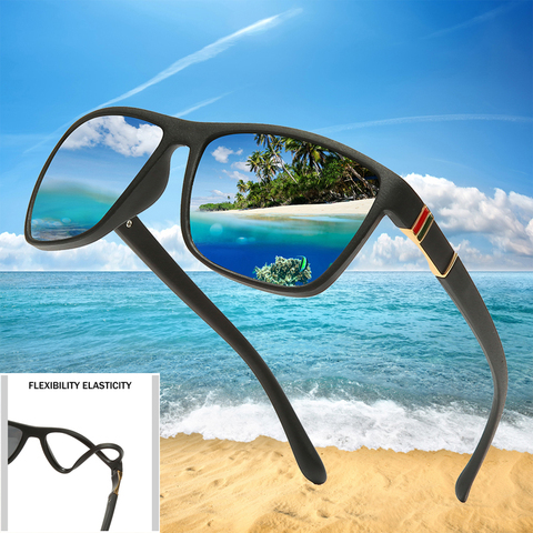 Tr90 Polaroid Sunglasses Square Flexible Driving Rubber Square Sun Glasses Fishing Polarized Outdoor Sunglases for Women Men ► Photo 1/6