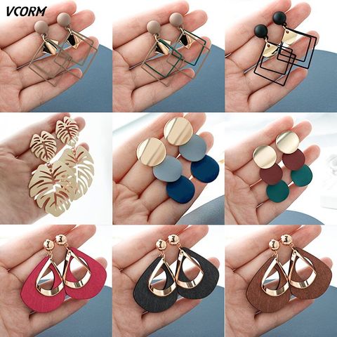 New Korean Acrylic Earrings For Women Statement Vintage Geometric Gold Dangle Drop Earrings 2022 Female Wedding Fashion Jewelry ► Photo 1/6