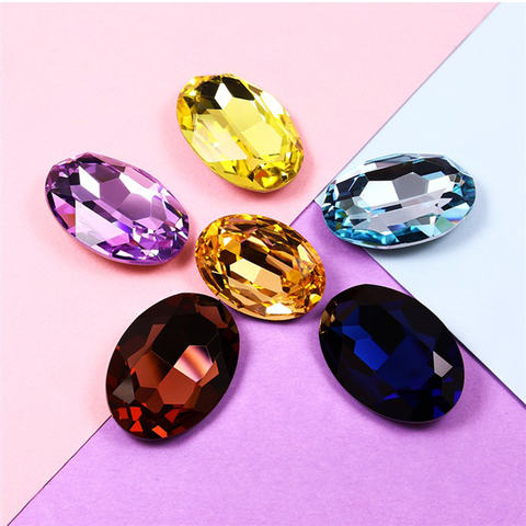 oval strass rhinestones for clothes jewelry stones and crystals glass rhinestone nail art decorations cristal cristales 10pcs ► Photo 1/6