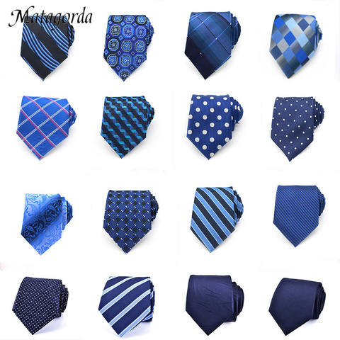 Mens Tie 8CM Blue Silk Neckwear Floral Dot Jacquard Woven Classic Neck Ties for Men Formal Business Wedding Party Groom Gift ► Photo 1/6