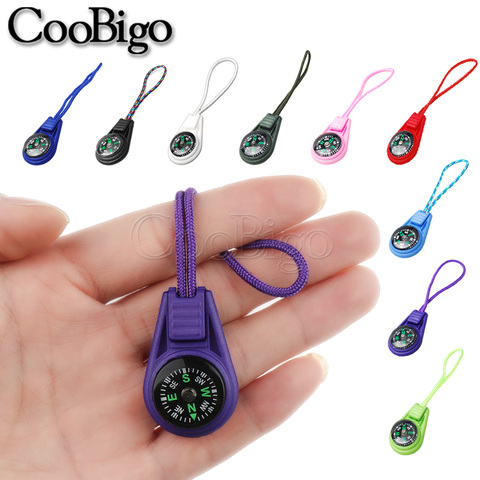10Pcs Colorful Survival Keychain Zipper Pull Mini Compass for Outdoor Backpack Camping Hiking Pocket Navigator Adventure Tool ► Photo 1/6