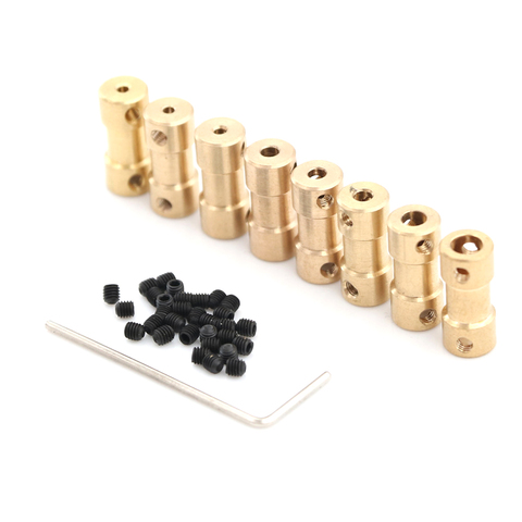 8Sizes Brass Flexible Motor Shaft Coupling Coupler Motor Transmission Connector Drive Shaft 2mm 5 Connectors Boat Rc C22 ► Photo 1/6