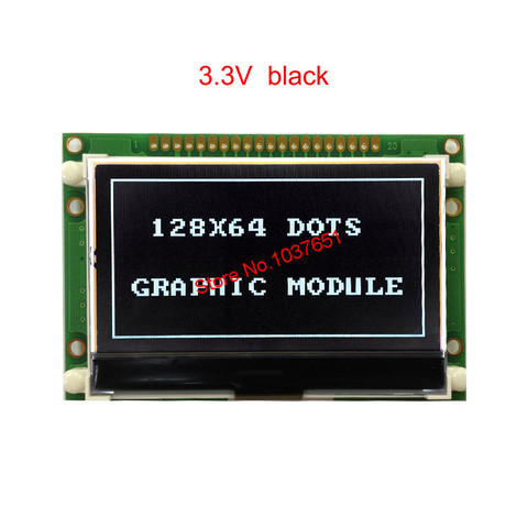 lcd module 12864 COG screen negative FSTN  black serial SPI 3.3v  ST7565P LG12864U industrial  Wide temperature ► Photo 1/3