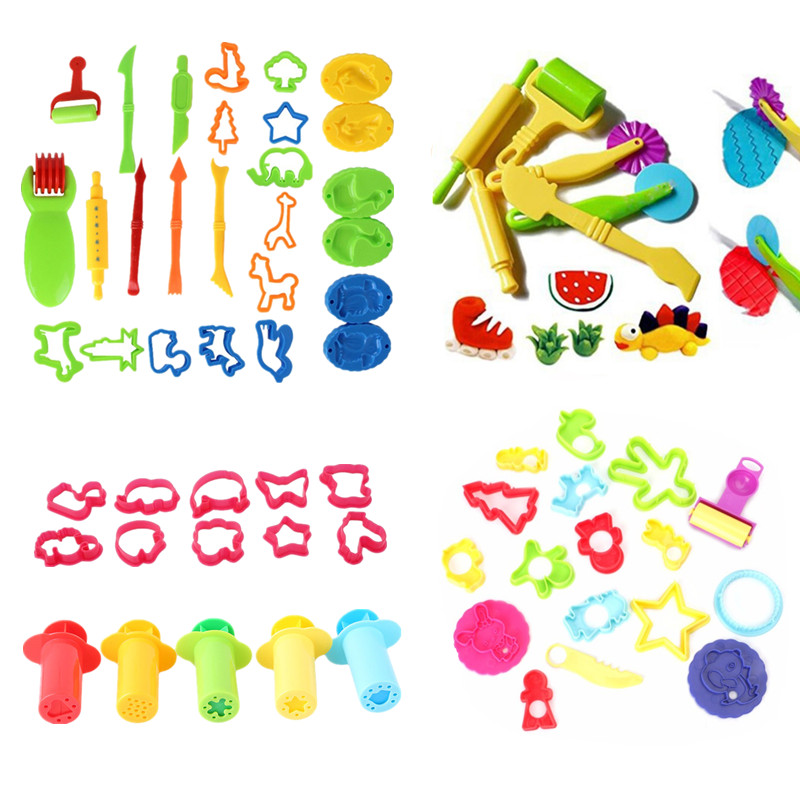Color Play Dough Model Tool Toys Creative 3D Plasticine Tools Playdough
