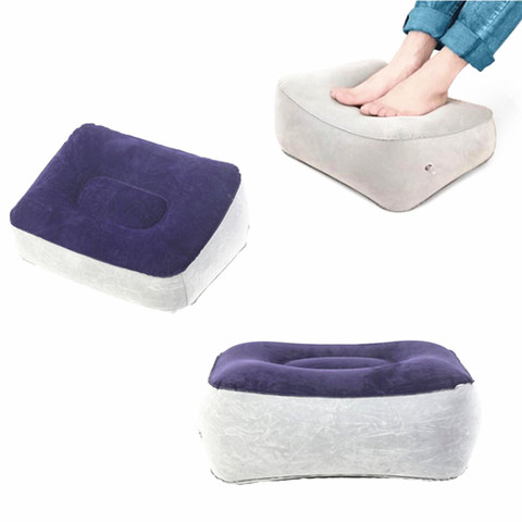 PVC Inflatable Footrest Pillow Portable Foot Rest Plush Pillow Cushion Travel Plane Train Office Home Leg Up Relaxing Feet Tool ► Photo 1/6