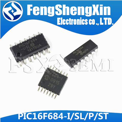 1Pcs  PIC16F684-I/P DIP-14 PIC16F684-I/ST TSSOP-14 PIC16F684-I/SL  SOP-14 PIC16F684 PIC16F684-I 8-bit microcontroller IC ► Photo 1/5