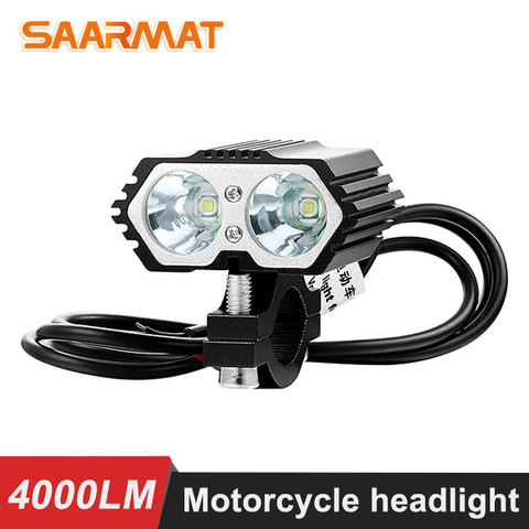 1PC 12v-85v 20W 6000K 4000LM 2x XM-L T6 LED Motorcycle Headlight Spot Work Light Offroad Driving Fog Lamp Scooters Spotlight ► Photo 1/6