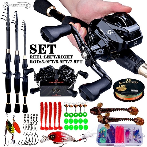 Sougayilang 1.8-2.4m Telescopic Casting Fishing Combo Portable Ultralight Rod and 7.2:1 Gear Ratio Fishing Reel Fishing Combo ► Photo 1/6