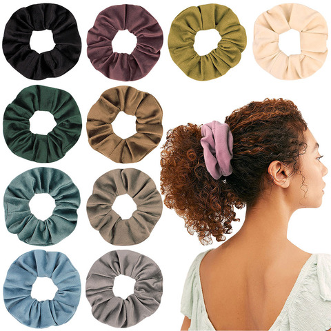 2022 New Suede Fabric Women Scrunchie Girls Elastic Hair Rubber Bands Accessories Tie Hair Ring Rope Ponytail Holder Headwear ► Photo 1/6