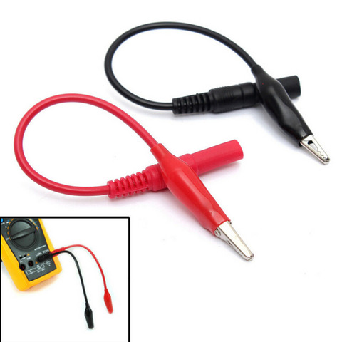 2pcs Alligator Cilp to AV Banana Plug Test Cable Lead Connector Dual Tester Probe Crocodile Clip for Multimeter Measure Tool HOT ► Photo 1/6