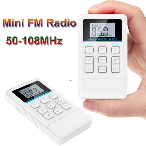Mini FM Stereo Radio Portable Receiver 50-108MHz with LED Display Support Power off Memory Professional English Hearing Learning ► Photo 1/6