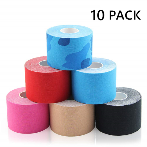 10 PACK Kinesiology Tape 5M Athletic Sports Tapes Rolls Knee Elbow Protector Waterproof Muscle Bandage 2.5/5/7.5/10/15 cm Width ► Photo 1/6