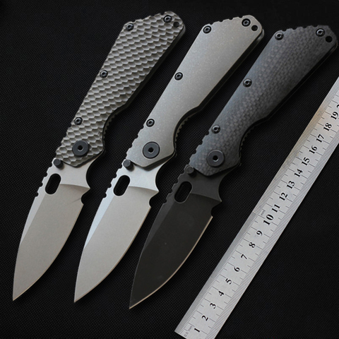 SMF Folding Knife D2 blade Carbon fiber Titanium handle Copper washer Camping knife outdoor hunting utility Knives EDC Tools top ► Photo 1/1