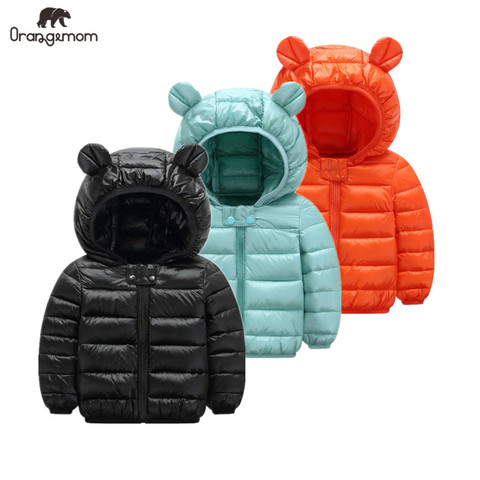 Cute baby girls jacket kids boys Light down coats with ear hoodie spring girl clothes infant children's clothing for boys coat ► Photo 1/6