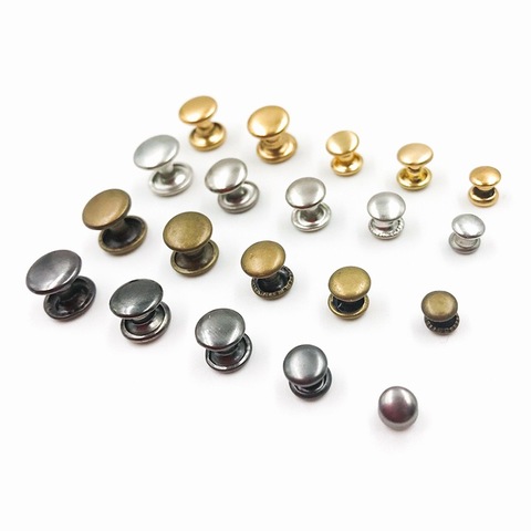 200 Sets 5/6/8/9mm Round Double Rivet Stud Collision Nail Spike Bag Belt Garment Bracelet Metal For DIY Leathercraft Shoes ► Photo 1/6