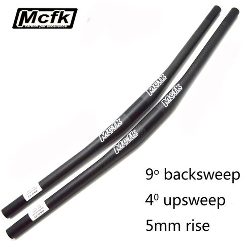 Mcfk Carbon MTB Bicycle Handlebar 9 degree Mountain Bike Handlebars Cycling parts Handle bars Carbon Fibre 5mm rise 31.8mm 750mm ► Photo 1/6