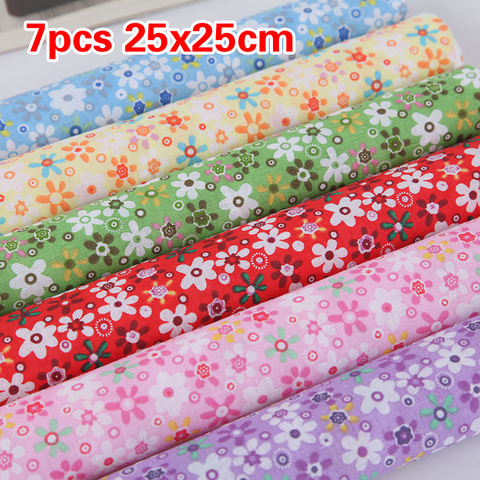 7Pcs/Set 25x25 cm Cotton Fabric Printed Cloth Sewing Quilting Fabrics For Patchwork Needlework DIY Handmade Accessories ► Photo 1/6