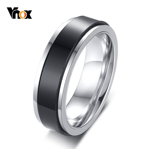 Vnox Stylish Double Layers Spinner Rings for Women 6mm Stainless Steel Rotatable Band Casual Female Jewelry ► Photo 1/6