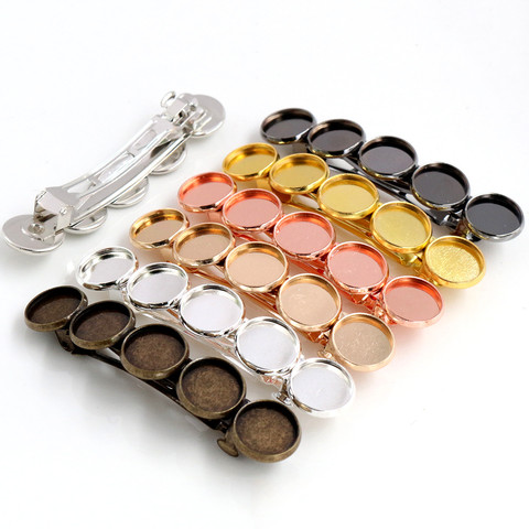5pcs 12mm with 5 cameo High Quality 7 Colors Plated Copper Material Hairpin Hair Clips Hairpin Base Setting DIY Hair Accessories ► Photo 1/6