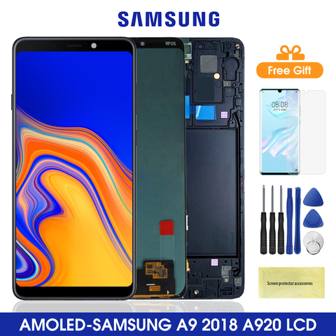 Super AMOLED 6.3'' LCD For Samsung Galaxy A9 2022 A920 A920F SM-A920F/DS LCD Display Touch Screen Digitizer Assembly Replacement ► Photo 1/6
