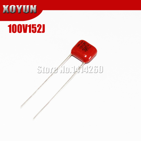 50PCS 100V152J 1.5NF 100V 152J Pitch 5mm CBB Polypropylene Film Capacitor ► Photo 1/1