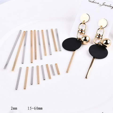 Brass plating single hole flat strip pendant diy handmade jewelry ear jewelry earrings material package accessories ► Photo 1/6