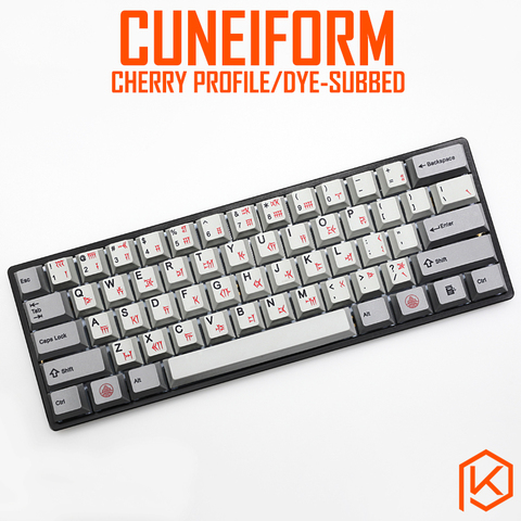 kprepublic 139 Ancient Babylon cuneiform font language Cherry profile Dye Sub Keycap PBT for gh60 xd60 xd84 cospad tada68 87 104 ► Photo 1/5