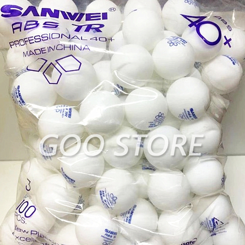 100 balls SANWEI New 3-STAR TR ABS Material Plastic 40+ training SANWEI Table Tennis Ball Poly Ping Pong Ball ► Photo 1/6
