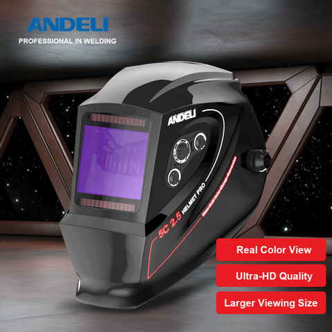 ANDELI Auto Darkening Welding Helmet Adjustable Range True Color Large View Welding Mask with Welding Cutting ► Photo 1/5