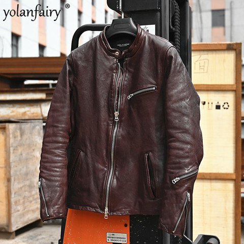 Genuine Leather Jacket Men Vintage Men's Jacket 100% Sheepskin Men's Clothing Spring Autumn Casacos Masculino 17M-53 Pph1129 ► Photo 1/6