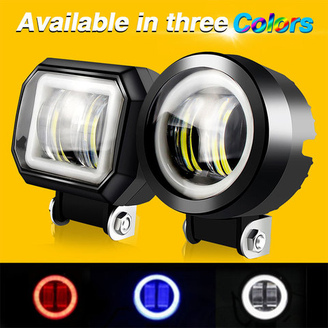 2PCS/1PCS Waterproof Round LED Angel Eyes Light Bar Portable Spotlights Motorcycle Offroad Car Truck Driving Boat Work Light ► Photo 1/6