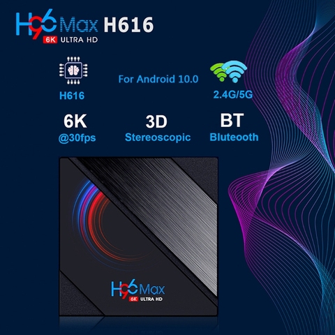 H96 MAX Smart TV Box 16GB 32GB 64GB Allwinner H616 Quad Core ARM Cortex A53 Wifi BT4.0 Youtube Reproductor Set Top Box ► Photo 1/6