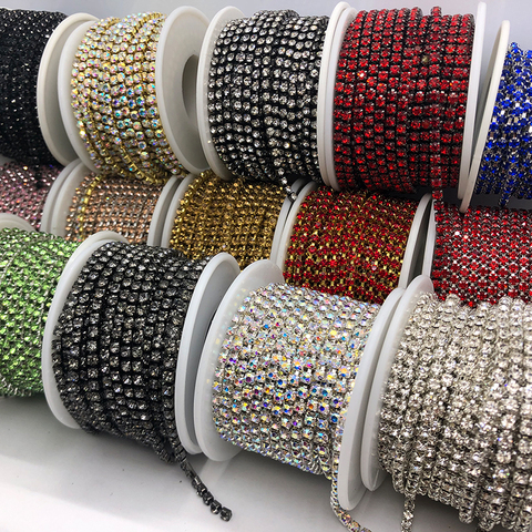 DIY AB Rhinestone Cup Chain Crystal Strass Glass Stone Sew On Rhinestones For Clothes Diamond jewelry Crafts Glitter ies jewelry ► Photo 1/6