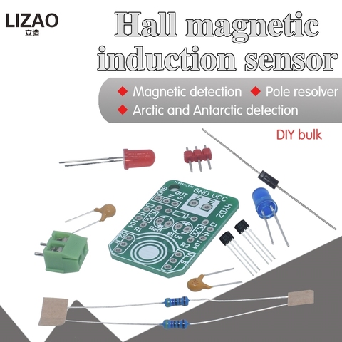 Hall magnetic Induction sensor magnetic detection pole resolver North and South detection module DIY learning kit ► Photo 1/6