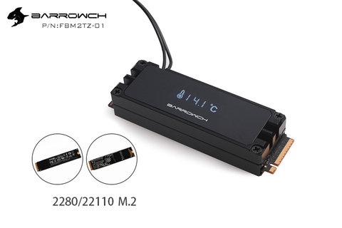 Barrowch FBM2TZ-01, M.2 Solid State Drive Digital Display Cooling Kit, For 2280/22110 Specification M2 Type SSD ► Photo 1/4