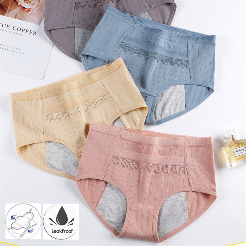 Leak Proof Menstrual Panties Physiological Pants Women Underwear Period  Cotton Waterproof Briefs Plus Size Female Lingerie