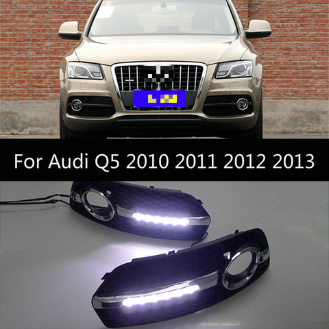 1 set DRL For Audi Q5 2010 2011 2012 2013 LED DRL Daytime driving Running Lights Daylight Fog Lamp cover hole light ► Photo 1/3