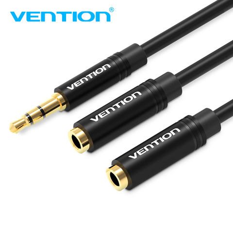 Vention Headphone Splitter Audio Cable 3.5mm Male to 2 Female Jack 3.5mm Splitter Adapter Aux Cable for iPhone Huawei MP3 Player ► Photo 1/6