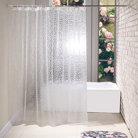 Waterproof 3D Thickened Transparent Curtains Bathroom Shower Curtain with Hooks Bathroom Accessaries Curtains in the bathroom ► Photo 1/6