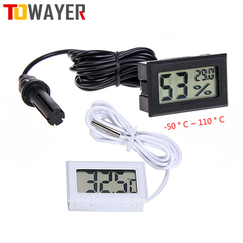 -50 to 110 Digital Thermometer Mini LCD Display Meter Fridges Freezers Coolers Aquarium Chillers Mini 1M Probe Instrument ► Photo 1/6