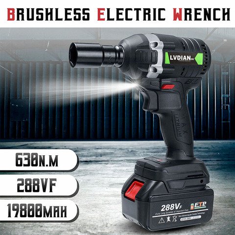 Dreamburgh New 630N.m Electric Cordless Wrench Brushless Impact Wrench 3000rpm Ratchet Driver 288VF Li-ion Battery Power Tools ► Photo 1/6