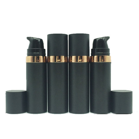 15ml Black Empty Cosmetic Sample Bottle Airless Pump 15g Skin Care Personal Care Plastic Airless Lotion Cream Sample Containers ► Photo 1/1