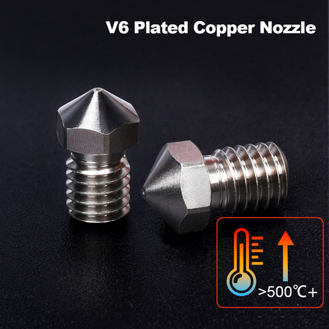 High Performance V6 Plated Copper Nozzle Durable 3D Printer Parts 1.75MM Filament M6 Thread for E3D V6 Hotend Titan BMG Extruder ► Photo 1/6