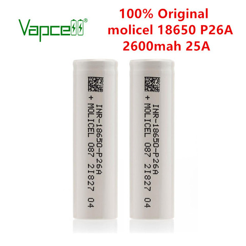 Vapcell 18650 2600mAh 25A Original Molicel P26A battery li-ion rechargeable VAPE cell  ► Photo 1/4