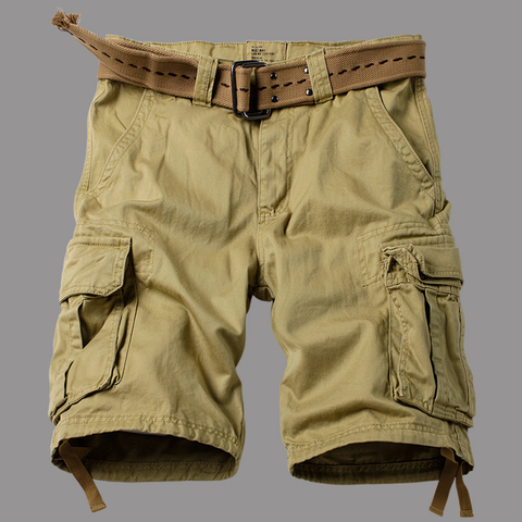 2022 summer Korean style army green cargo shorts men loose washing Multi-pocket army tactical cargo shorts for men size 29-42 ► Photo 1/3