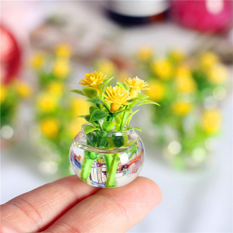 1PC 1:12 Dollhouse Miniature Green Potted For Home Decor Simulation Potted Plants ► Photo 1/6