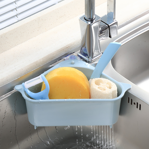 Sink Filter kitchen triangular sink filter Strainer Drain Vegetable Fruite Drainer Basket Suction Cup Sponge Holder Storage Rack ► Photo 1/6